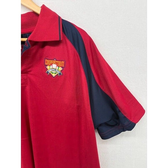 Men's Cooperstown Dreamspark Coaches Polo Shirt Red/Blue Short Sleeve Size XL - Picture 2 of 7